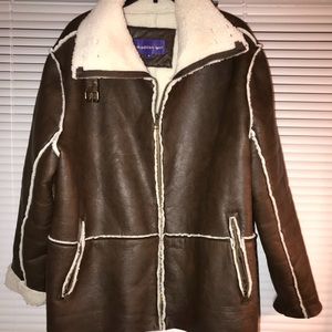 Madden Girl faux  brown leather shearling